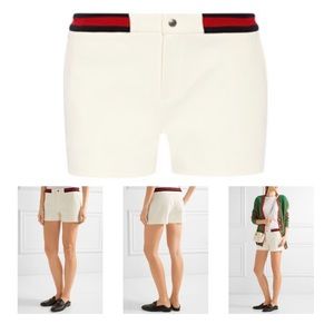Gucci Ribbed Knit Trimmed Twill Shorts Ivory - Excellent used condition.